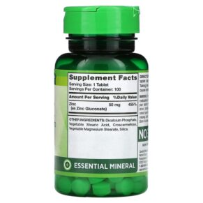Nature's Truth Chelated Zinc 50 mg 100 Tablets 840093101532