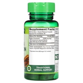 Nature's Truth Concentrated Ceylon Cinnamon 2.000 mg 60 Quick Release Capsules 840093115508