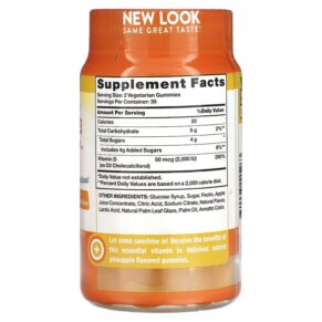 Nature's Truth Extra Strength Vitamin D3 Natural Pineapple 50 mcg (2.000 IU) 70 Vegetarian Gummies 840093115263