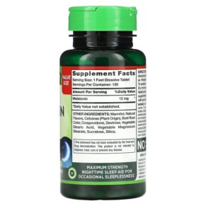 Nature's Truth Fast Dissolve Melatonin Natural Berry 12 mg 120 Fast Dissolve Tablets 840093114143