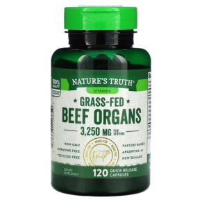 Nature's Truth Grass-Fed Beef Organs 650 mg 120 Quick Release viên 840093116659