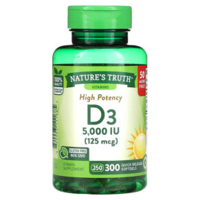 Nature's Truth High Potency Vitamin D3 125 mcg (5000 IU) 300 Quick Release viên 840093111685