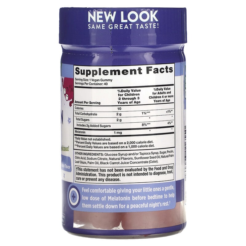 Nature's Truth Just 4 Kids Sleep Melatonin Natural Cherrylicious 1 mg 40 Vegan Gummies 8 Thành phần vi chất Nature's Truth Just 4 Kids Sleep Melatonin Natural Cherrylicious 1 mg 40 viên 840093116550