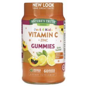 Nature's Truth Just 4 Kids Vitamin C + Zinc Natural Lemon-Licious 60 viên 840093115409