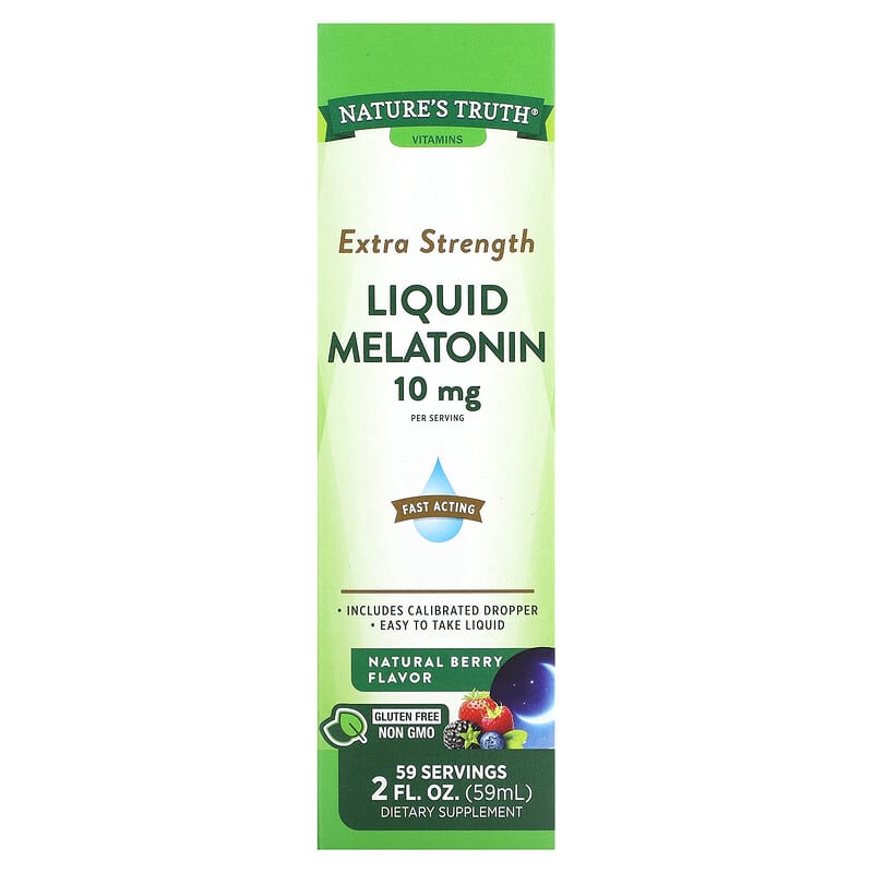 Nature's Truth Liquid Melatonin Natural Berry 10 mg 2 fl oz (59 ml) 1 Nature's Truth Liquid Melatonin Natural Berry 10 mg 2 fl oz (59 ml) 840093112132