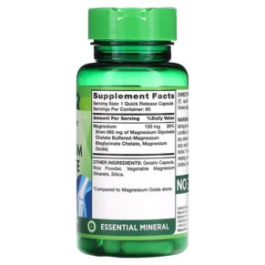 Nature's Truth Magnesium Glycinate High Absorption 665 mg 60 Quick Release Capsules 840093111364