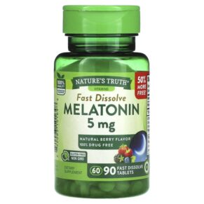 Nature's Truth Melatonin Natural Berry 5 mg 90 Fast Dissolve viên 840093101648