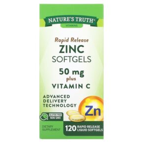 Nature's Truth Rapid Release Zinc Plus Vitamin C 50 mg 120 Rapid Release viên 840093115416