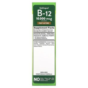 Nature's Truth Sublingual B-12 Natural Berry 10.000 mcg 2 fl oz (59 ml) 840093101402