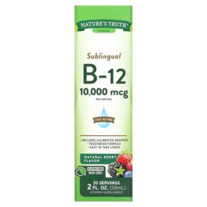 Nature's Truth Sublingual B-12 Natural Berry 10.000 mcg 2 fl oz (59 ml) 840093101402