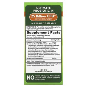 Nature's Truth Ultimate Probiotic-14 25 Billion 60 Vegetarian Capsules 3 Nature's Truth Ultimate Probiotic-14 25 Billion 60 Vegetarian Capsules 840093100832