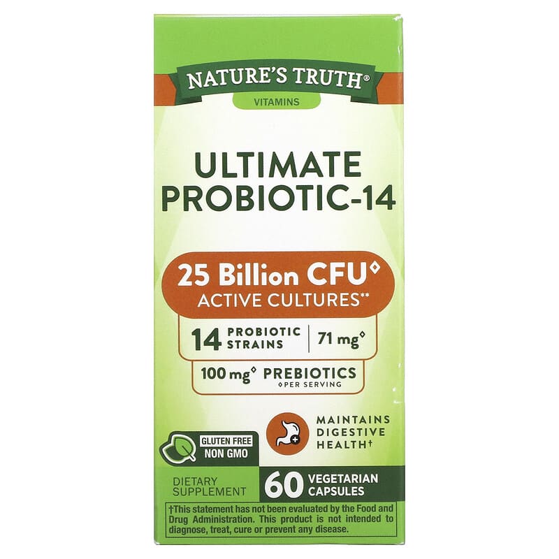 Nature's Truth Ultimate Probiotic-14 25 Billion 60 Vegetarian Capsules 1 Nature's Truth Ultimate Probiotic-14 25 Billion 60 viên 840093100832