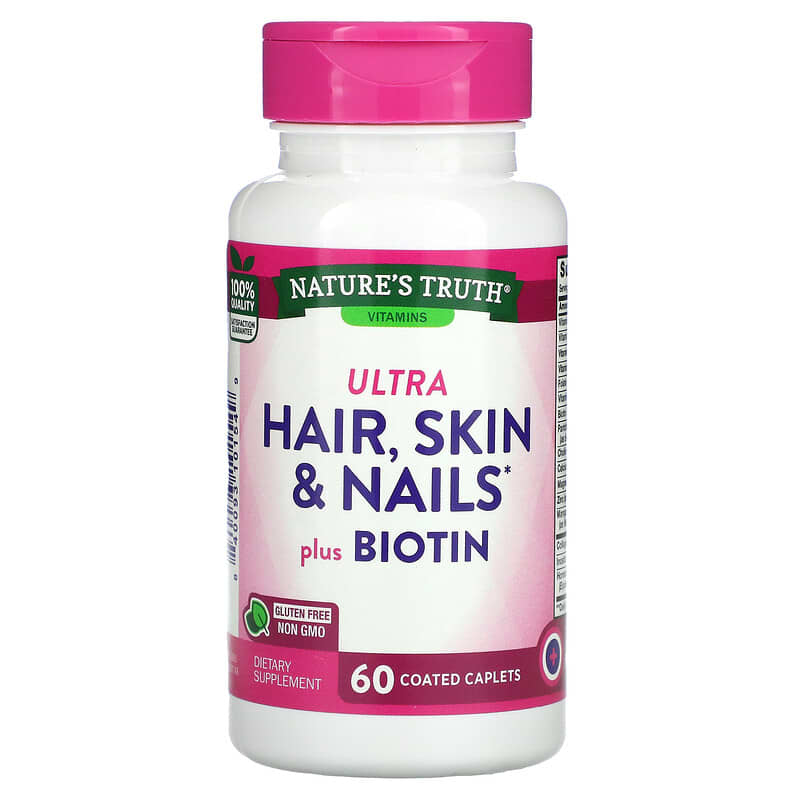 Nature's Truth Ultra Hair Skin & Nails Plus Biotin 60 Coated Caplets 1 Nature's Truth Ultra Hair Skin & Nails Plus Biotin 60 viên 840093101549