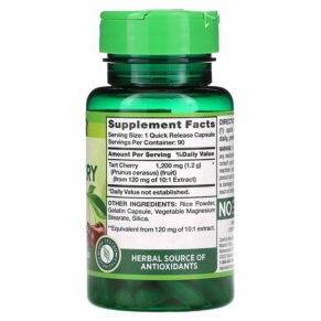 Nature's Truth Ultra Tart Cherry Extract 1.200 mg 90 Quick Release Capsules 840093100818