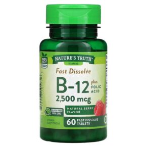 Nature's Truth Vitamin B-12 plus Folic Acid Natural Berry 2.500 mcg 60 Fast Dissolve viên 840093101778
