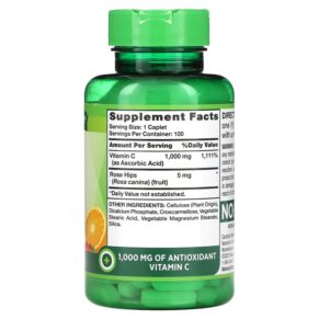 Nature's Truth Vitamin C Plus Wild Rose Hips 1.000 mg 100 Caplets 840093106032