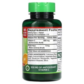 Nature's Truth Vitamin C Plus Wild Rose Hips 500 mg 110 Tablets 840093106049