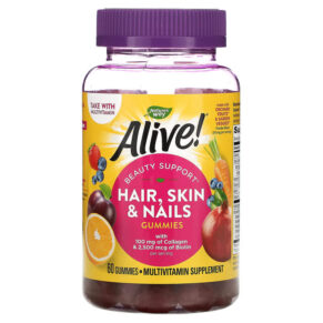 Nature's Way Alive! Hair Skin & Nails + Collagen & Biotin Strawberry 60 viên 033674115343