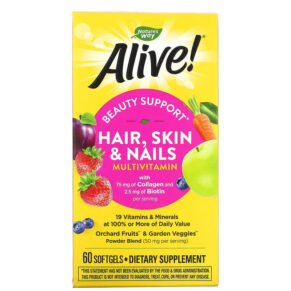 Nature's Way Alive! Hair Skin & Nails Multi-Vitamin Strawberry 60 viên 033674110942