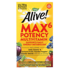 Nature's Way Alive! Max6 Potency Multivitamin No Added Iron 90 viên 033674150924