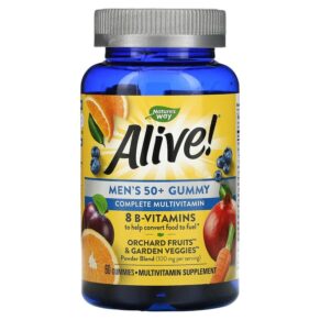 Nature's Way Alive! Men's 50+ Gummy Complete Multivitamin Fruit Flavors 60 viên 033674159026