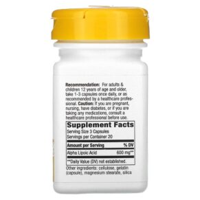 Nature's Way Alpha Lipoic Acid 600 mg 60 Capsules 033674451816