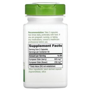 Nature's Way Black Elderberry 575 mg 100 Vegan Capsules 033674124406