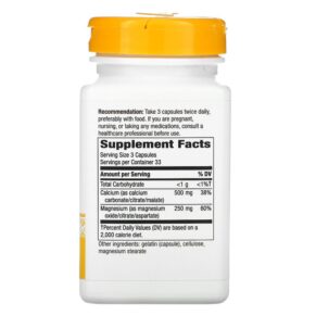 Nature's Way Calcium & Magnesium Mineral Complex 250 mg 100 Capsules 033674413104