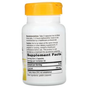 Nature's Way Charcoal Activated 280 mg 100 Capsules 033674451717