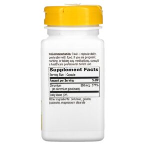Nature's Way Chromium Picolinate 200 mcg 100 Capsules 033674410318