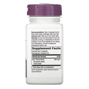Nature's Way Fenu-Thyme 450 mg 100 Vegan Capsules 033674003503
