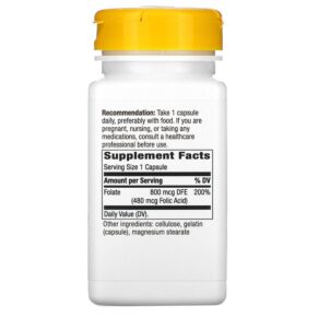 Nature's Way Folate 800 mcg 100 Capsules 033674404515