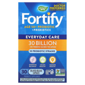 Nature's Way Fortify Age 50+ Probiotic + Prebiotics Everyday Care 30 Billion 30 Delayed-Release viên 033674102930