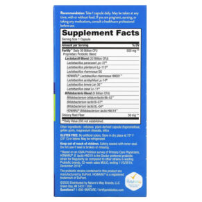 Nature's Way Fortify Daily Probiotic + Prebiotics Everyday Care 30 Billion CFU 30 Delayed-Release Veg Capsules 033674102947