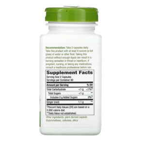 Nature's Way Ginger Root 550 mg 180 Vegan Capsules 033674131084