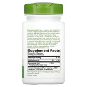 Nature's Way Glucomannan from Konjac Root 665 mg 100 Vegan Capsules 033674136751