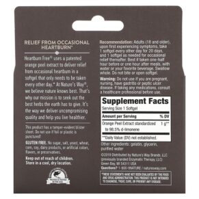 Nature's Way Heartburn Free 1.000 mg 10 Softgels 763948091102