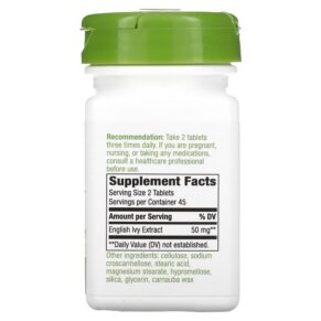 Nature's Way Ivy Extract 25 mg 90 Vegan Tablets 763948082391