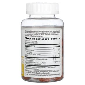 Nature's Way Lutein Gummies Supports Eye And Brain Health Mango 60 Gummies 033674137536