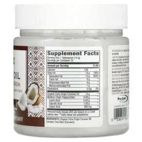 Nature's Way Organic Coconut Oil Extra Virgin 16 oz (453 g) 033674156735