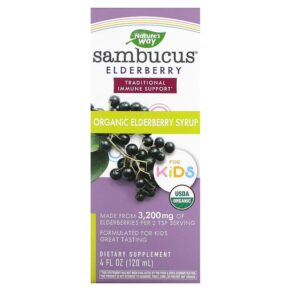 Nature's Way Organic Sambucus Syrup for Kids Standardized Elderberry 4 fl oz (120 ml) 033674157978