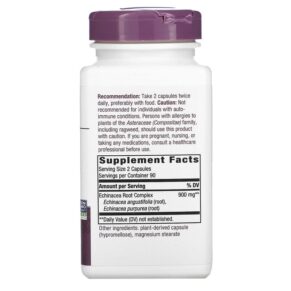 Nature's Way Premium Blend Echinacea Root Complex 450 mg 180 Vegan Capsules 033674122082