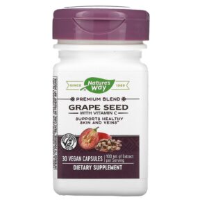 Nature's Way Premium Blend Grape Seed + Vitamin C 100 mg 30 viên 033674143209