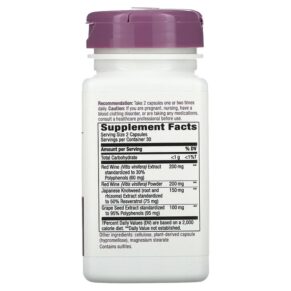 Nature's Way Premium Blend Resveratrol 60 Vegan Capsules 033674156117