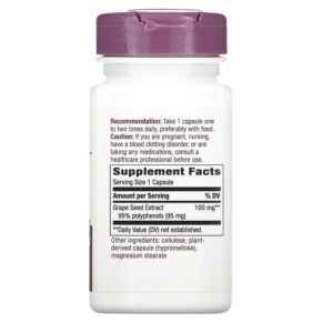 Nature's Way Premium Extract Grape Seed 100 mg 60 Vegan Capsules 3 Nature's Way Premium Extract Grape Seed 100 mg 60 Vegan Capsules 033674153529