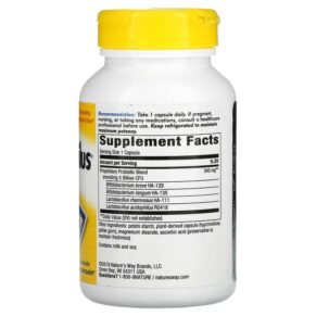 Nature's Way Primadophilus Bifidus 5 Billion CFU 180 Vegetarian Capsules 033674156513