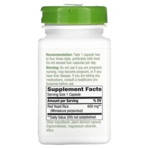 Nature's Way Red Yeast Rice 600 mg 120 Vegan Capsules 033674155400