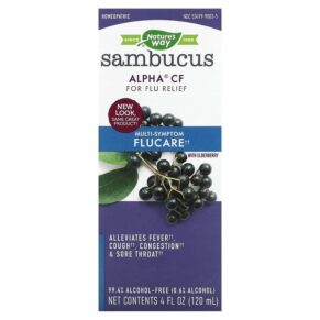 Nature's Way Sambucus Alpha CF Multi-Symptom Flucare + Elderberry 4 fl oz (120 ml) 033674158036