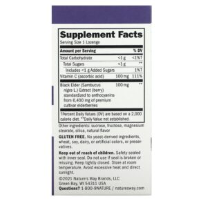 Nature's Way Sambucus Elderberry Original Lozenges 30 Lozenges 3 Nature's Way Sambucus Elderberry Original Lozenges 30 Lozenges 033674140017
