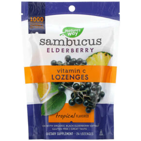 Nature's Way Sambucus Elderberry Vitamin C Tropical Flavored 24 viên 033674129630